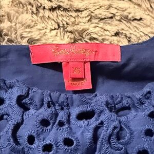 Lilly Pulitzer Royal Blue Eyelet Blouse XS